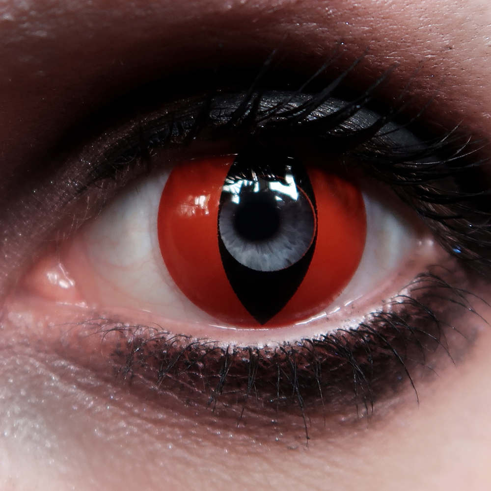 MesmerEyez - Devil Halloween farbige Kontaktlinsen - Rot